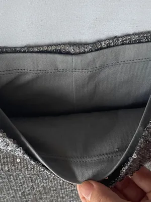 ✨ NWOT 28th & PARK Gunmetal Sequin Long Sleeve Crop Top M ✨ thumbnail 6