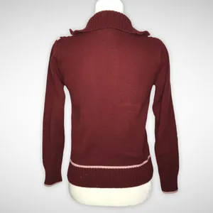Vintage Sultra zip up sweater jacket maroon size S 70’s era Pockets thumbnail 15