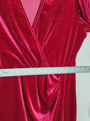 Wine Red Velvet Bodycon Formal Dress Size XXL thumbnail 8