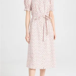 English Factory White and Red Floral Midi Dress thumbnail 2