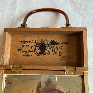 Vintage Wooden Box Handbag with Horse and Carriage Design by Gary Gails thumbnail 8