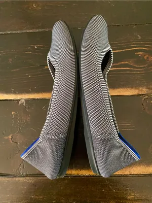 Rothy's Navy and White Knit Ballet Flats with Blue Trim thumbnail 7