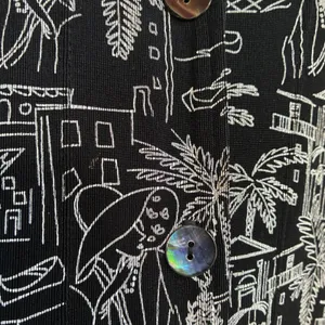 Chico's Travelers 2 Piece Skirt Set Size 2 Black White Village Print Women Large thumbnail 5