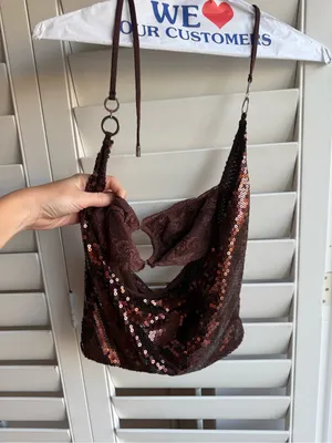 Outcast Brown Sequin Lace Halter Crop Top thumbnail 2