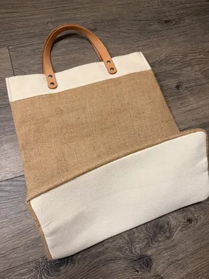 Brighton Natural Canvas LOVE Tote with Red Heart and Blue-Green Earth thumbnail 2