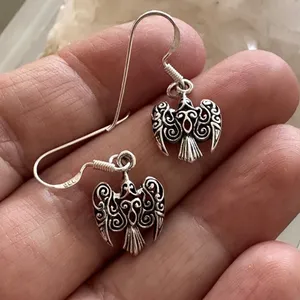 Sterling Silver Raven Filigree Drop Earrings thumbnail 4