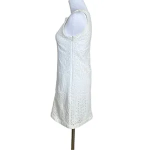 Francesca's Sleeveless Eyelet Lace White Lined Sheath‎ Dress SMALL Vanilla Girl thumbnail 2