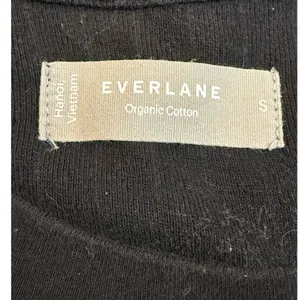 Everlane Black Organic‎ Cotton Ribbed Short Sleeve Crew Neck Tee Shirt Small thumbnail 4