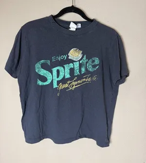 H&M Enjoy Sprite Oversized Cropped Graphic Tee T Shirt Size Medium thumbnail 1