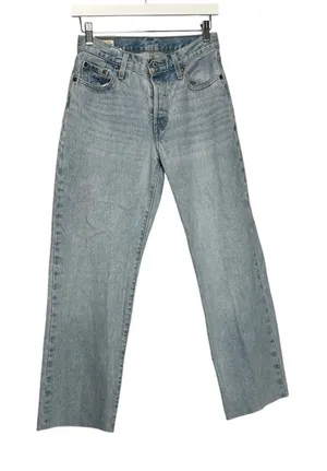 Levi’s Premium Light Wash 501 Straight Leg‎ Denim Blue Jeans Size 25 thumbnail 1