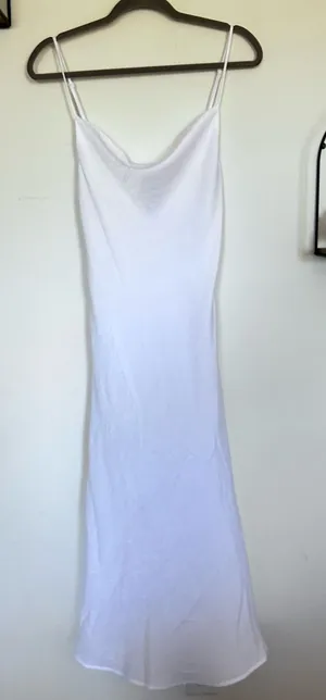 Resa White Sleeveless Cowl Neck Midi Slip Dress Size XS thumbnail 1