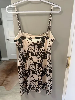 Urban Outfitters (UO) Cow Print Sateen Mini Dress m and micro suede crossbody thumbnail 7