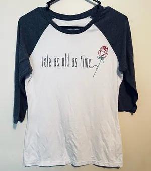 Disney Parks Beauty and the Beast 3/4 Sleeve Top Women’s Small thumbnail 1
