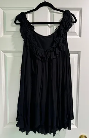 Free People Black Ruffle Dress thumbnail 2