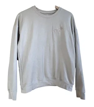 Sunday Cool CRU sandy beige crewneck sweater women's size medium casual fleece‎ thumbnail 1