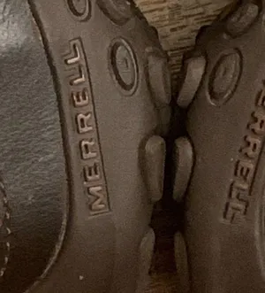 Merrell Mary Jane slip on. 8.5 dark taupe tan suede upper w/ leather accents thumbnail 6