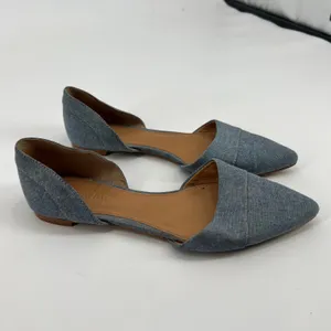 J. Crew blue Denim D’Orsay chambray Flats Pointed Toe slip on preppy Size 6.5 thumbnail 5