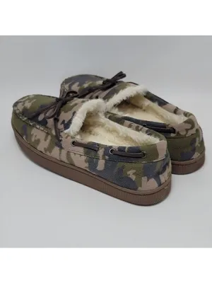 Club Room Faux Fur Lining Camouflage Moccasin Slip On Boat Shoes Size M 8-9 thumbnail 13