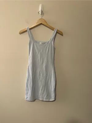Aritzia Babaton Contour Squareneck Mini Dress glimmer light blue XS style 83055 thumbnail 7