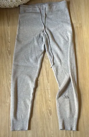 Gray Ribbed Leggings thumbnail 1