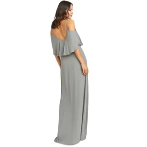 Show Me Your Mumu Caitlin Formal Maxi Soft Charcoal Bridesmaid‎ Dress Size Small thumbnail 3