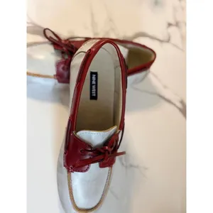 Nine West Yacht Boat Shoes (Women) Size 8 Color: White/Red-Brown thumbnail 4