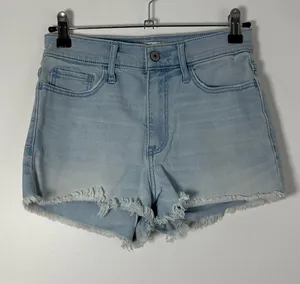 Abercrombie & Fitch Size 2 26W High-Rise Mom Jean Shorts Frayed Hem Summer Boho thumbnail 1