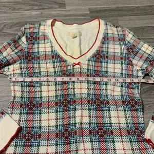 Vintage Victoria’s Secret Plaid PJ top; Medium thumbnail 3
