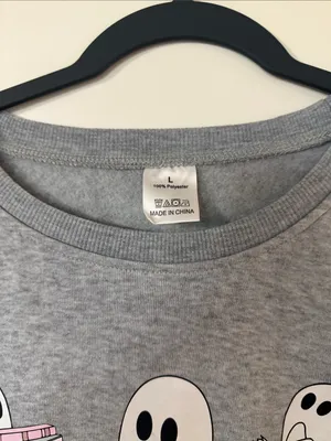 Grey Ghosts Graphic Crewneck Sweatshirt Gray Size L thumbnail 3