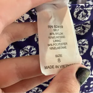 La‎ Blanca purple and white one piece swimsuit size 8 thumbnail 3