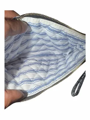 Scully Navy and White Damask Wristlet Clutch Blue thumbnail 4