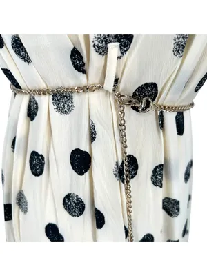 Urban Daizy Maeve Retro Polka Dot Sleeveless Dress Cream Black Size Medium NWT thumbnail 11
