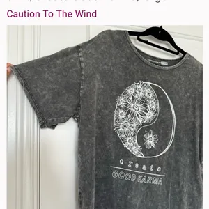 Caution To The Wind Charcoal Grey Floral Graphic Tee | Size Small thumbnail 10