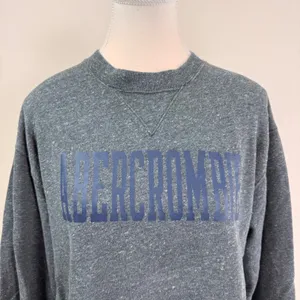 Abercrombie & Fitch Soft AF Collection Gray Balloon Sleeve Logo Sweatshirt Small thumbnail 4