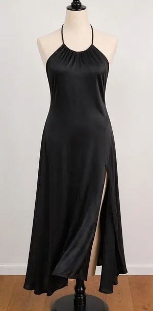 Free People Dress‎ Womens Small Black Twist Halter Tie Open Back Beachy Boho Y2K thumbnail 1