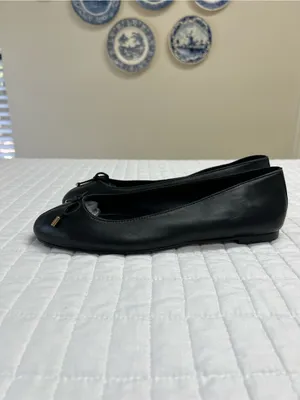 Madewell The Hester Flat in True Black Leather Size 8.5 thumbnail 7