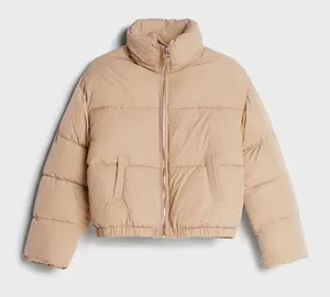 Bershka nwt camel puffer padded jacket thumbnail 8