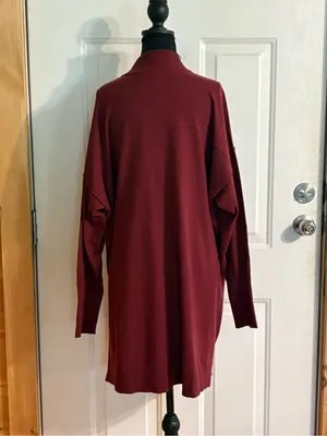 Steve Madden Oversized Mock Neck Sweater Dress in Deep Wine size Large NWT thumbnail 4