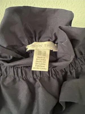 London Times Navy Off-Shoulder Tiered Midi Dress thumbnail 2