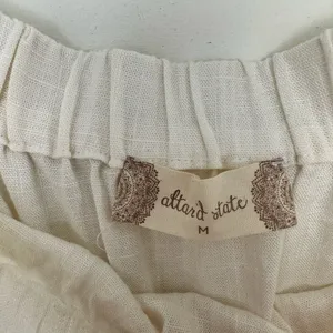 Altar’d State Women’s White Medium Linen Blend Tassel Strapless Blouse thumbnail 3