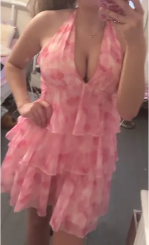 Hello Molly Pink Floral Mini Dress Small thumbnail 1