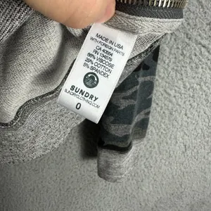 Sundry‎ Sweatshirt 0 Grey Camo Knit Zip Side Streetwear Casual Chic Lounge Top thumbnail 6