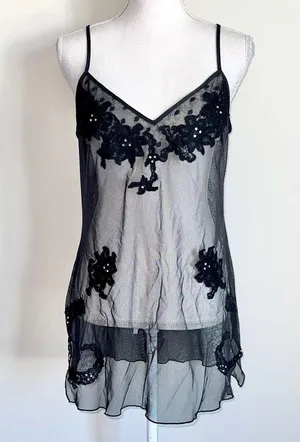 Victoria’s Secret Rhinestone Goth Fishnet Slip thumbnail 1