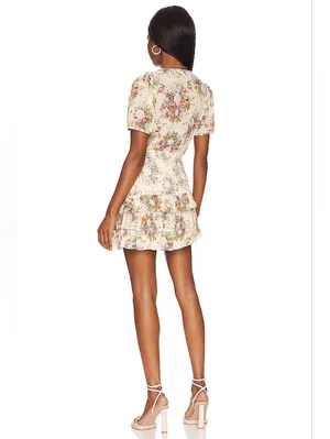 NWT LoveShackFancy Keelin Mini in Shining Gemstone Floral Cotton Dress XS thumbnail 4
