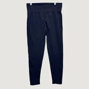 2086 | OQQ Seamless High Waisted‎ Scrunch Butt Gym Leggings Black Womens XL thumbnail 2