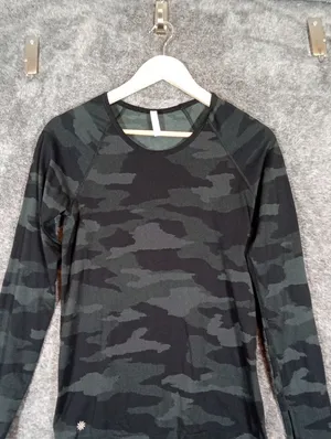 Athleta Speedlight Camo Seamless Baselayer Top Hiking Performance Fitted Sz S thumbnail 4