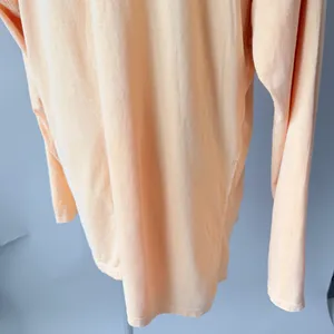 We The Free Peach Long Sleeve Top Women’s Large Oversized Raw Hem thumbnail 6