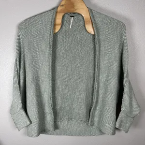 Free People Motions Cardigan Sweater‎ Lagenlook Boho Oversized Womens Large Gray thumbnail 1