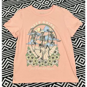 Zoe + Liv Peach Keep Going Skull Tee thumbnail 5