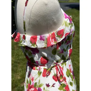 NEW Abercrombie Strawberry Floral‎ Ruffle Wrap Midi Autumn Wedding Guest Dress thumbnail 5